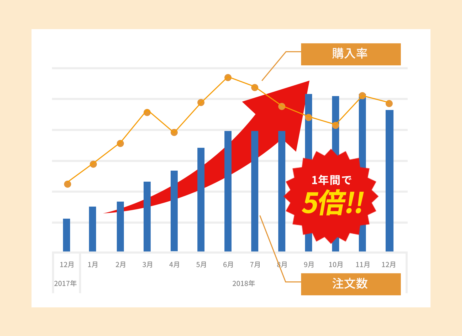 1年間で5倍