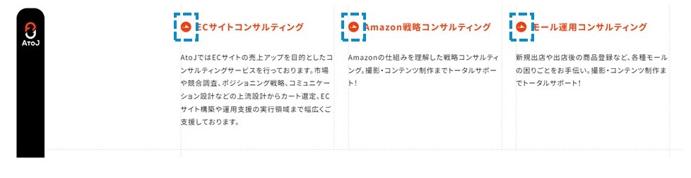 矢印を使ってアンカーリンクをデザインした例
