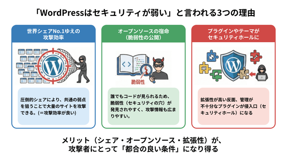 なぜ「WordPressはセキュリティが弱い」と言われるのか?