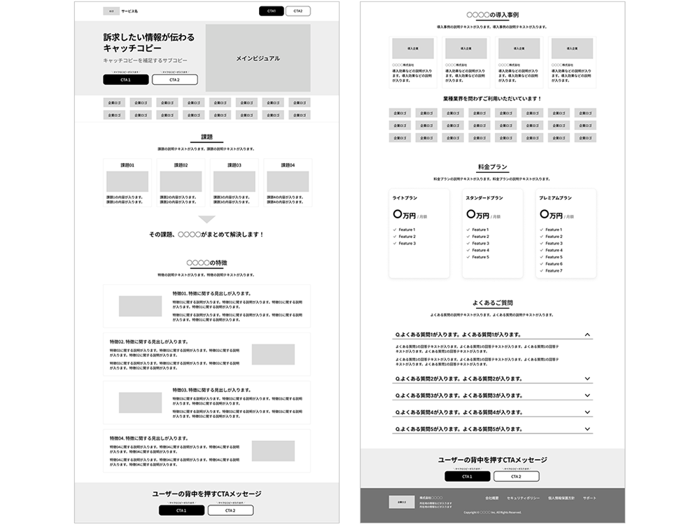 BtoB LPの基本構成